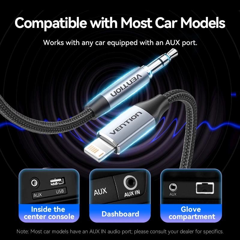 Аудиоадаптер Vention для Lightning на 3,5 мм адаптер для наушников ЦАП аудио музыкальный кабель для iPhone 14 12 Pro Max Xr Aux кабель для телефона