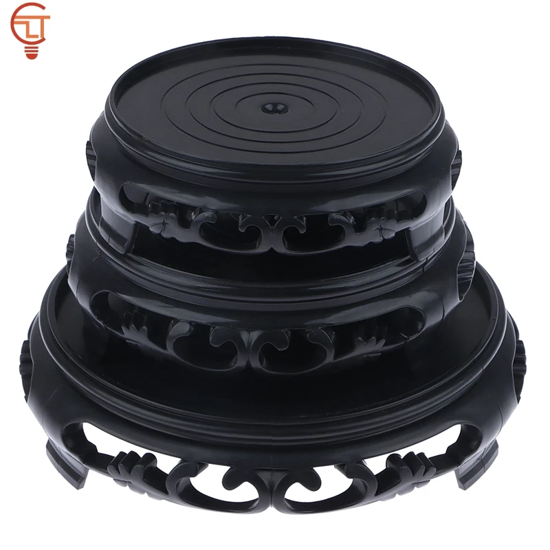 1Pc Plastic Pad High Flower Tray Frame Flowerpot Holder Holders Brown-black Garden Supplies Round Potted Decoration Base