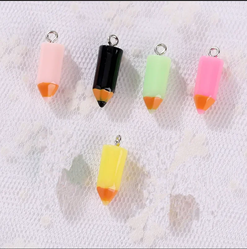 

20pcs resin pencil necklace charms very cute keychain pendant necklace pendant for DIY decoration