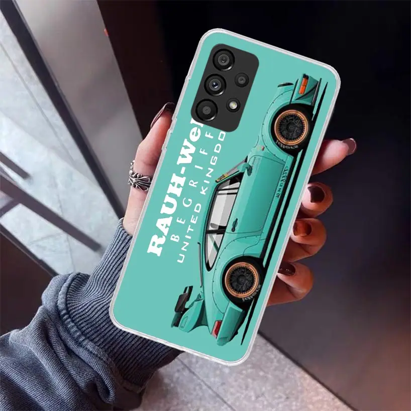 Sports Car Drift RWB 911 964 933 Phone Case For Samsung Galaxy A14 A13 A12 A54 A53 A52S Cover A24 A34 A23 A33 A22 A32 A03S A04S