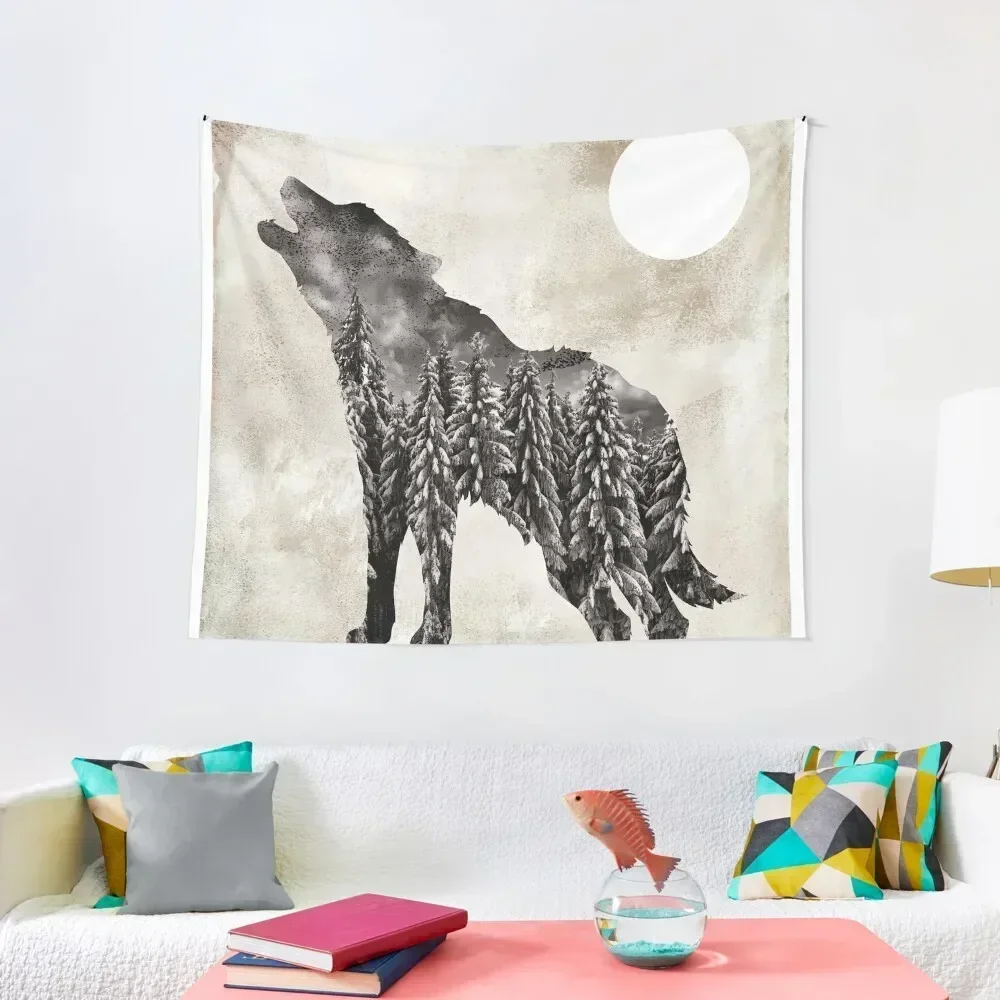

Going Wild Wolf Tapestry Hanging Wall Kawaii Room Decor Decoration Room Tapestry
