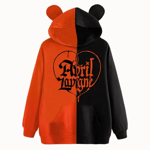 Avril Lavigne Greatest Hits Tour Split Sudadera con capucha Harajuku Hip Hop Jersey Tops Sudadera Fans Regalo