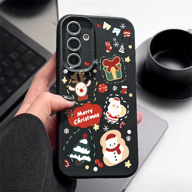 

Рождественский новогодний чехол для Samsung Galaxy S24 FE S25 Edge S23 S22 Ultra Plus A17 A56 A36 A55 A16 A15 A54 A26 5G Чехол из ТПУ для телефона
