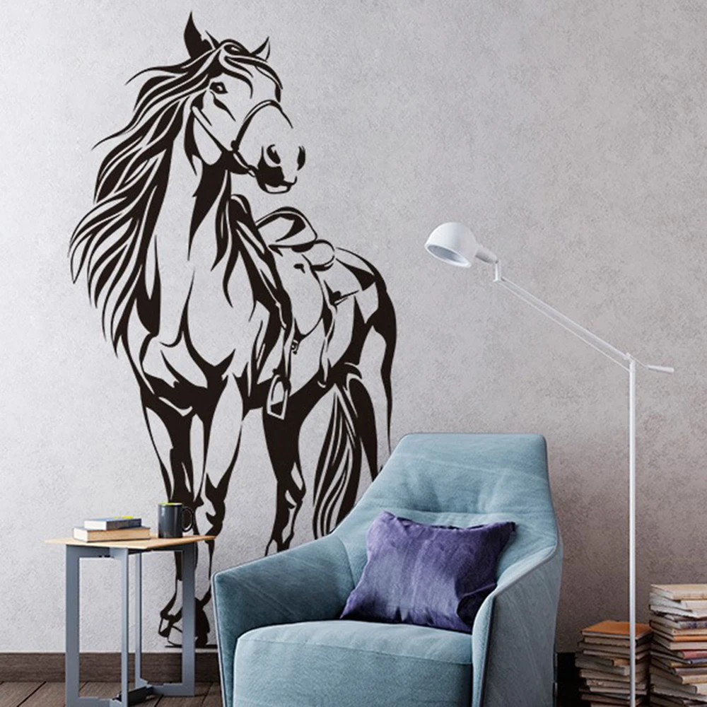 Beautiful Horse  Wall Decal Large Horse Animal Wall Sticker Living Room Playroom Zoo Jungle Horse Unicorn Wall Decal Bedroom T05