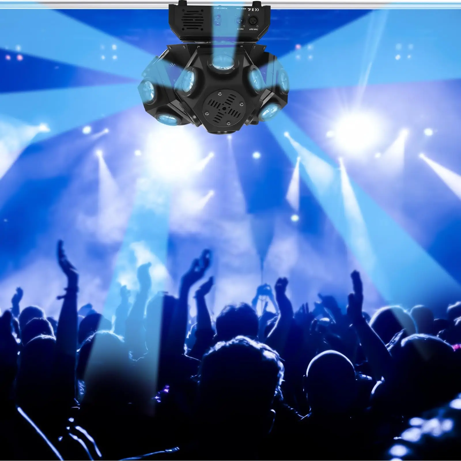 Lumière Disco à tête mobile 180W, 3 têtes RGBW DMX512, faisceau lumineux de fête DJ, lumière de scène rotative à tête mobile pour discothèque et mariage
