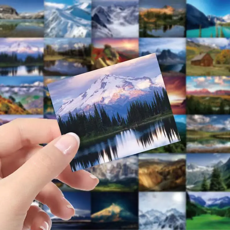 World Natural Mountain Scenery Decals Stickers  DIY Notebook Phone Case Skateboard Decor Stickers Kids Toy Graffiti Stickers