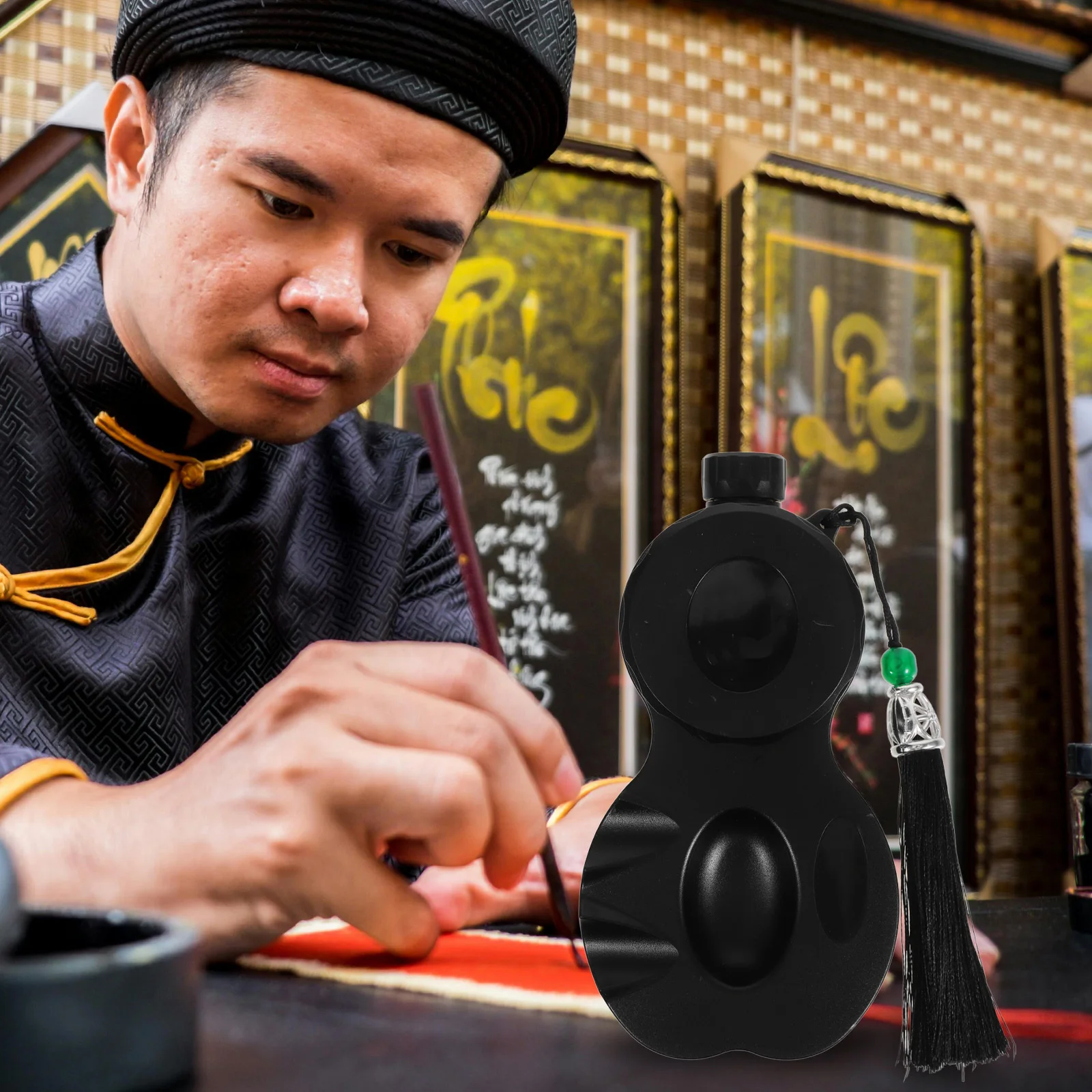 المحمولة إنكستون للمبتدئين الخط طبق حبر صغير فرشاة بقية حامل مختومة تصميم ممارسة لوازم الفن الصينية Inkslab #2