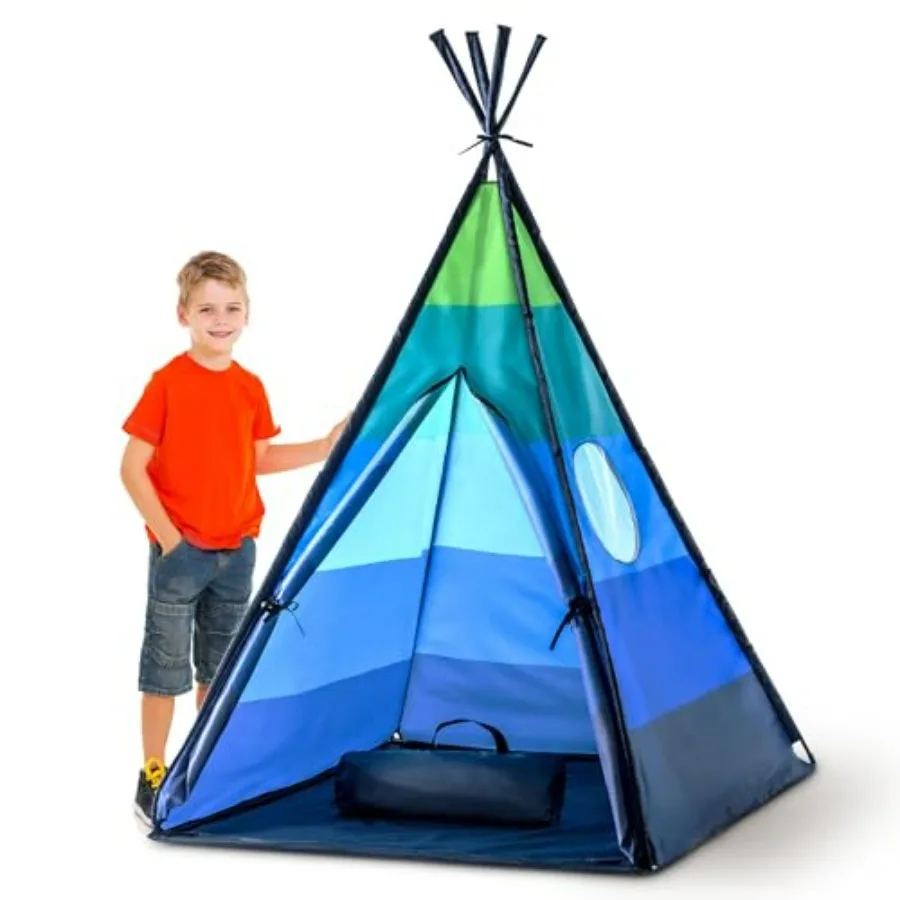 

USA Toyz Happy Hut Teepee Tent for - Indoor Pop Up Teepee Playhouse Tents for Boys, Girls, Toddlers with Portable Storage Bag