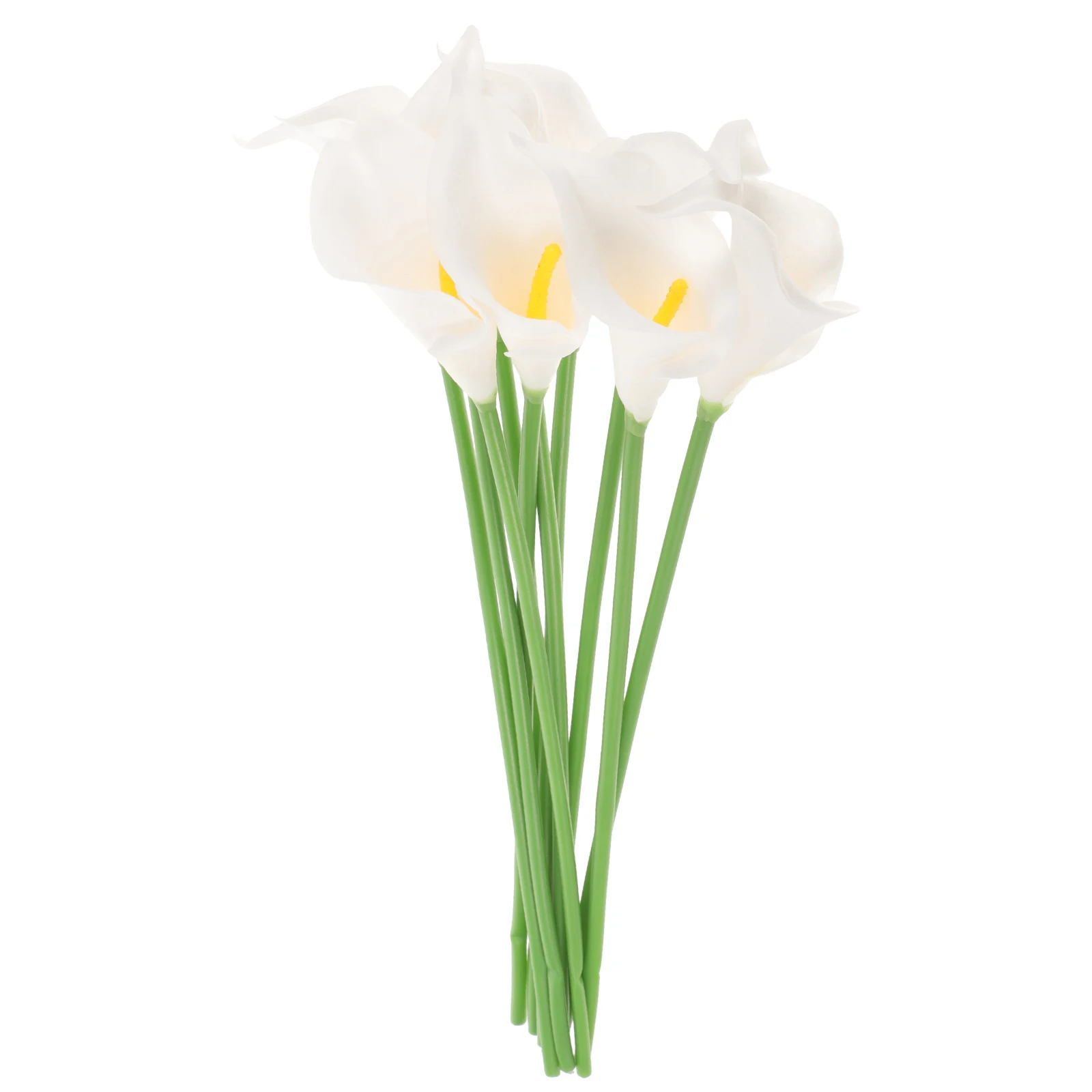 

10Pcs Lifelike Artificial Flower Bouquets White PU Bridal Wedding Real Touch Waterproof Decorative Flowers