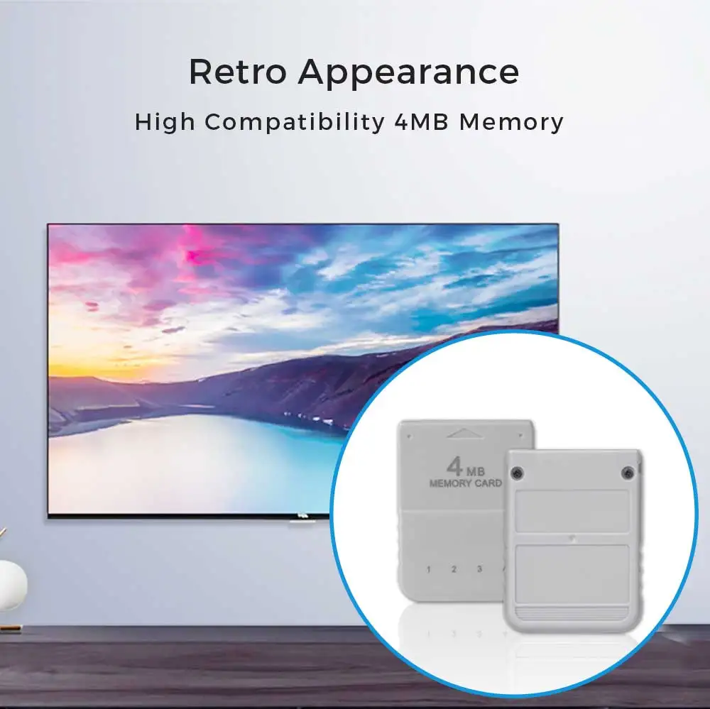 BlueRetro 1PC/2PC 4M Memory Card For PS1 Save Game Card For PlayStation1 PS One Game Consoles Data Saving Progress Memory Card