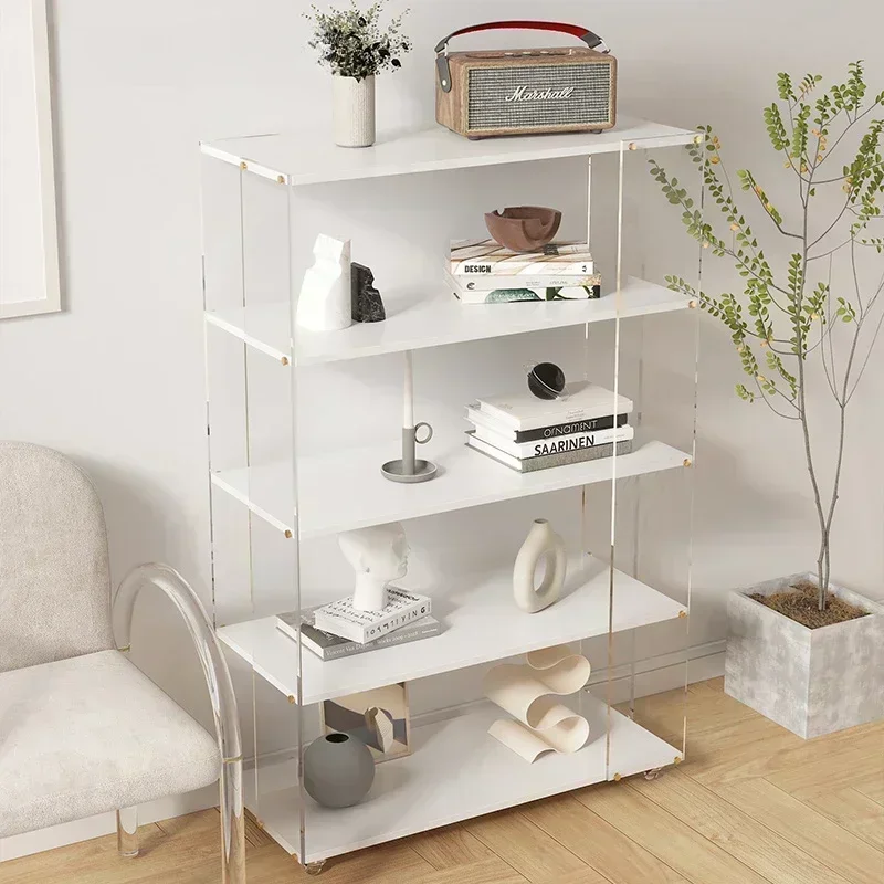 Design Bookcase Minimalist Office Acrylic Unique Transparent Organizers Storage Display Prateleira Livros Furniture Living Room