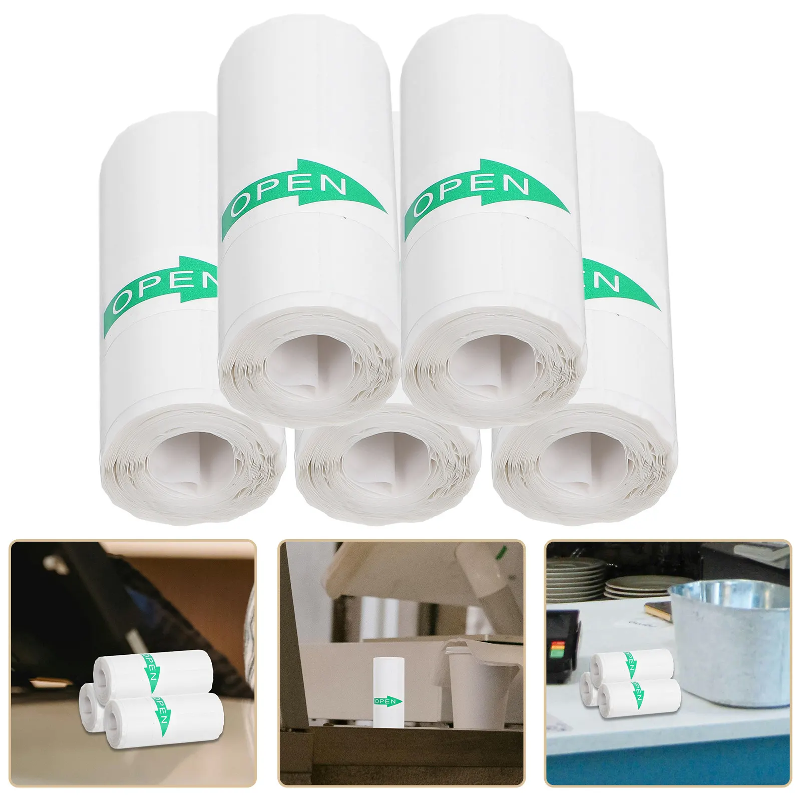 5 Rolls Thermal Printing Paper Sticker Card Machine Paper Rolls for Cash Register Receipt Till Roll Supermarket Printing Papers