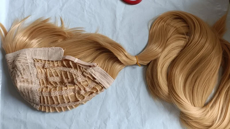 150CM 59 ''blond peruka z długich prostych włosów z bangs włókno termoodporne Hairpiece kobiety cosplay peruki syntetyczne włosy Halloween Peruca