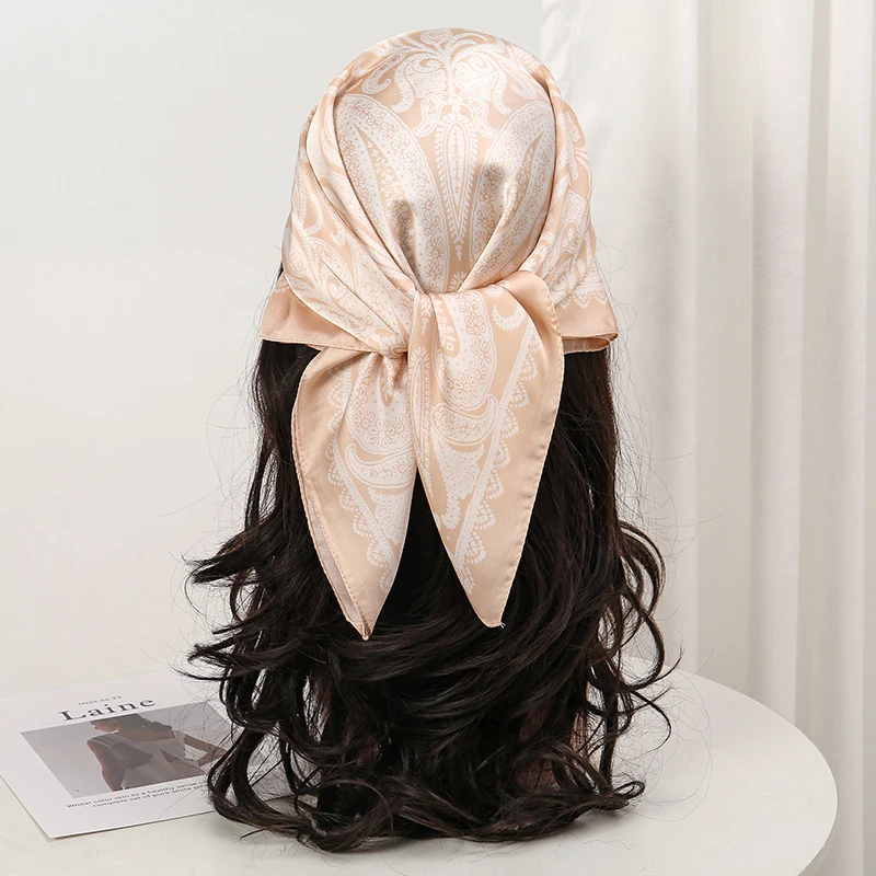 

Luxury Brand Paisley Print Silk Women's 70cm Square Scarves Scarf Bandana Small Hijab Wrap Hairbands Foulard Shawl