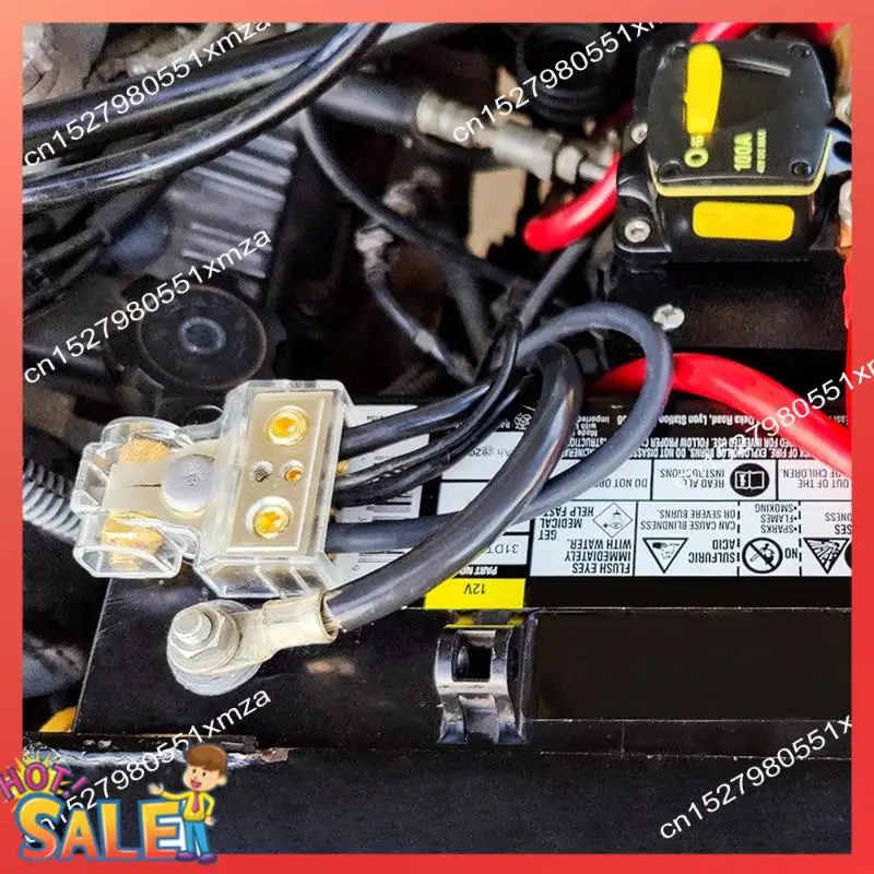 Terminales de batería ABCL, conectores de terminales de batería de calibre 0/4/8/10 con cuñas y cubiertas protectoras, extremos de cables de batería de coche