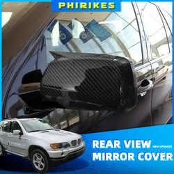Fit for BMW X5 E53 1999 2000 2001 2002 2003 2004 2005 2006 Glossy Black Rear View Mirror Cap Cover Left Right Side