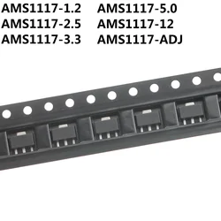 100PCS AMS1117-1.2 AMS1117-2.5 AMS1117-3.3 AMS1117-5.0 AMS1117-12 AMS1117-ADJ Transistor SMD SOT89 Triode