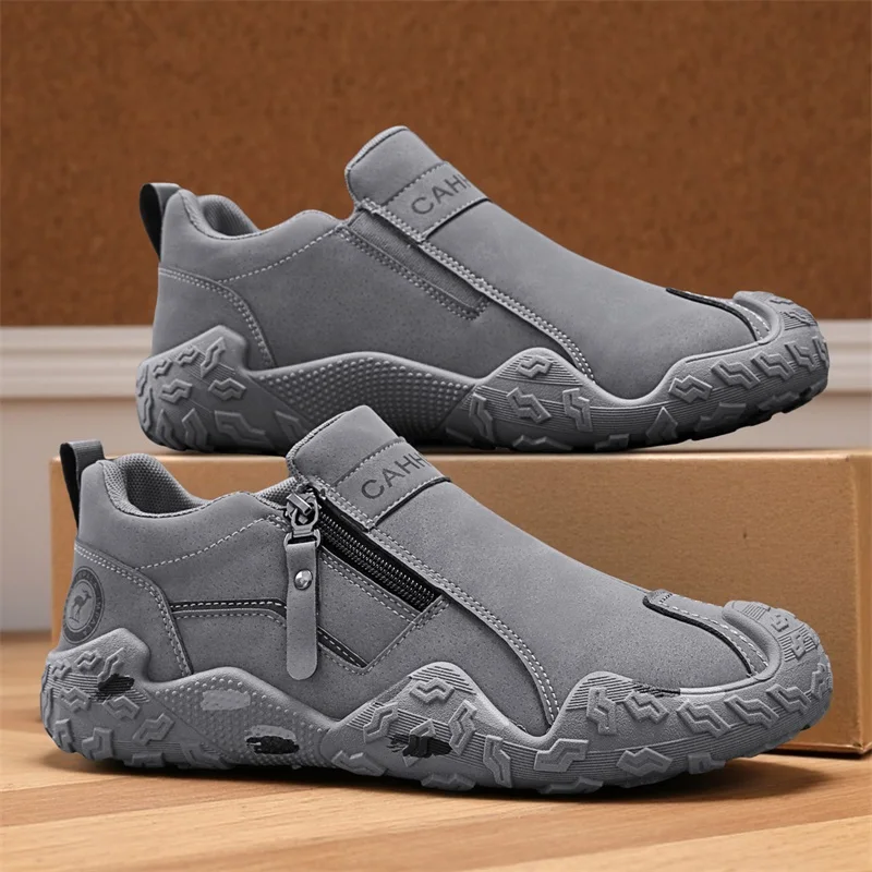 

Мужские нескользящие износостойкие кроссовки, повседневная рабочая обувь, модная универсальная мужская уличная обувь на молнии, Zapatos Para Hombre