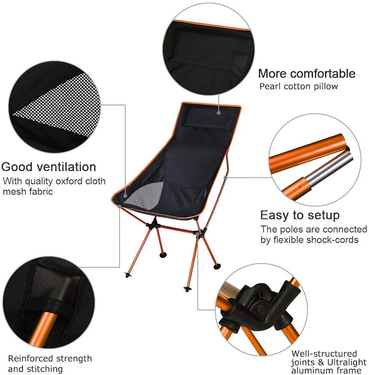 900D Outdoor Camping Beach Relaxing Travel Portable Folding Chair, Foldable Beach Folding Camping Chair Foldable Chairs