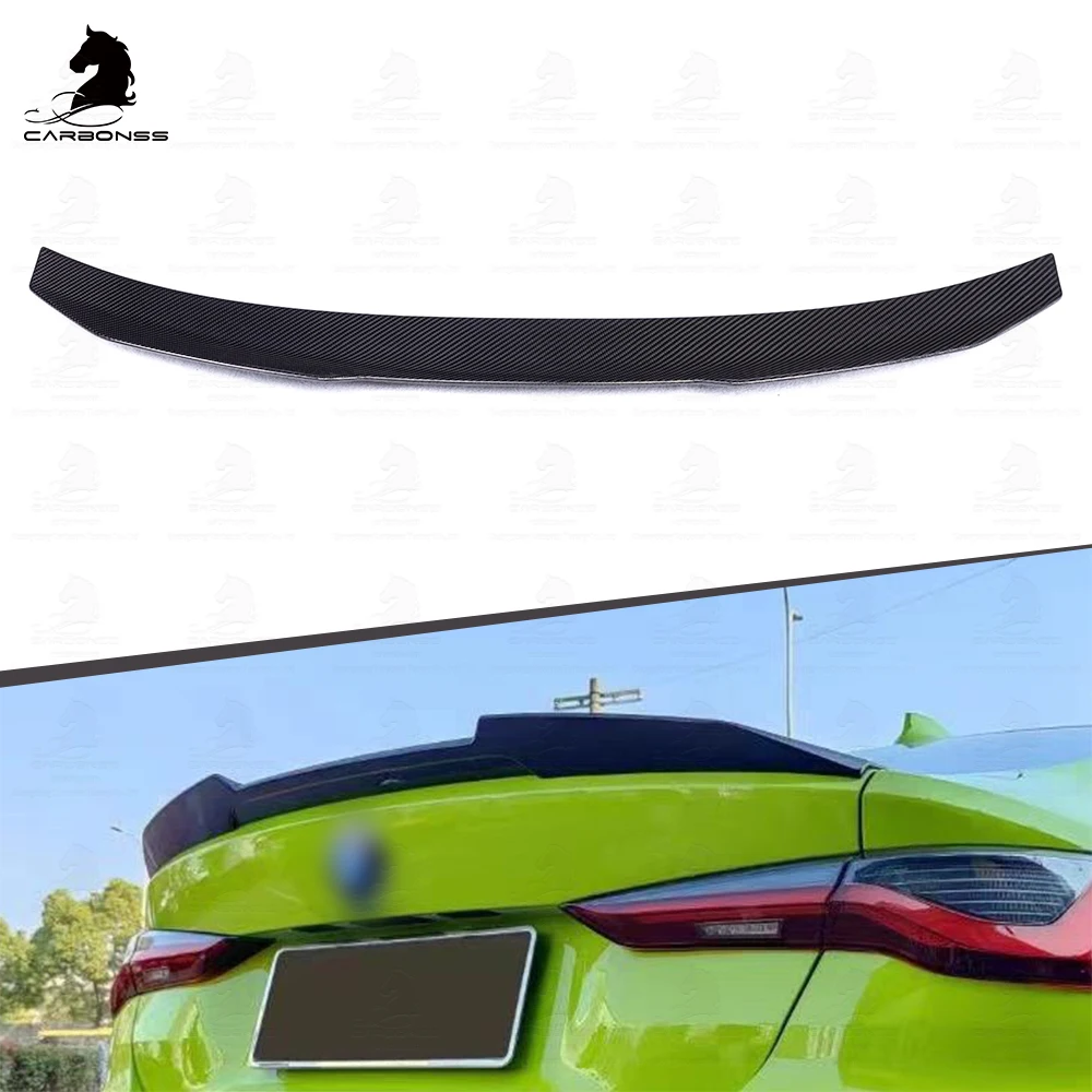 Dry Carbon Fiber PSM Style Rear Spoiler Trunk Lip car parts for BMW 4 Series G22 G82 M4 Coupe 2021+