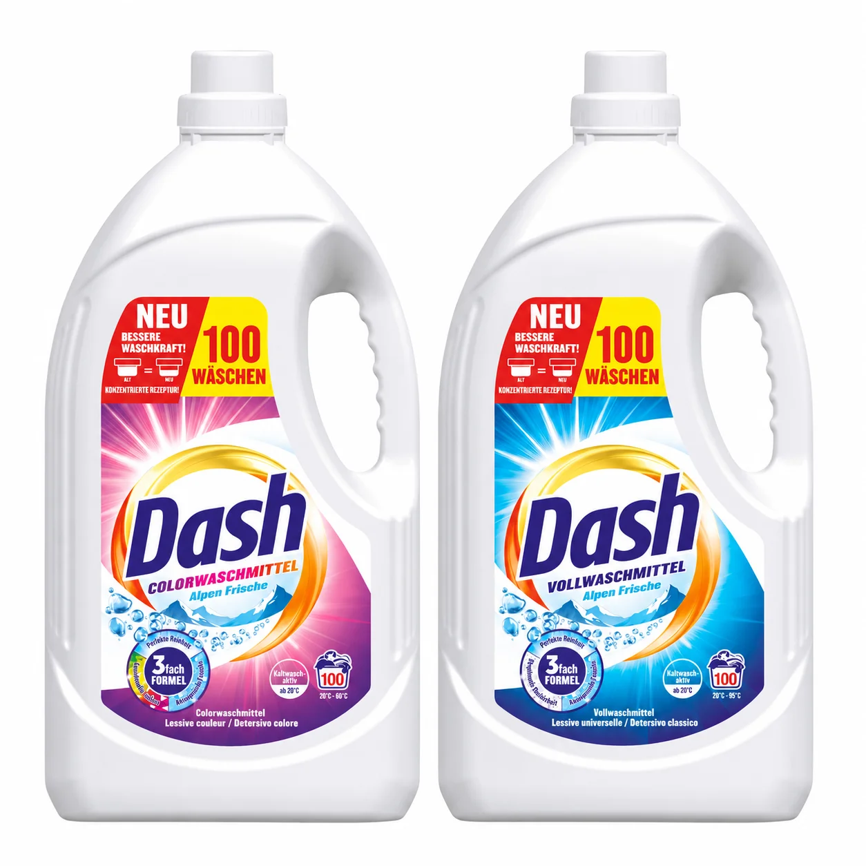 DASH wasmiddel witte kleur 2x4,5 L 100 wasbeurten