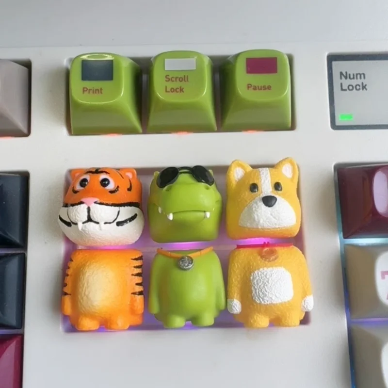 لطيف حزب الحيوان موضوع Keycap الراتنج الكرز الشخصي لوحة المفاتيح الميكانيكية DIY أنيمي الكرتون هدية تحصيل ملحقات ألعاب الكمبيوتر