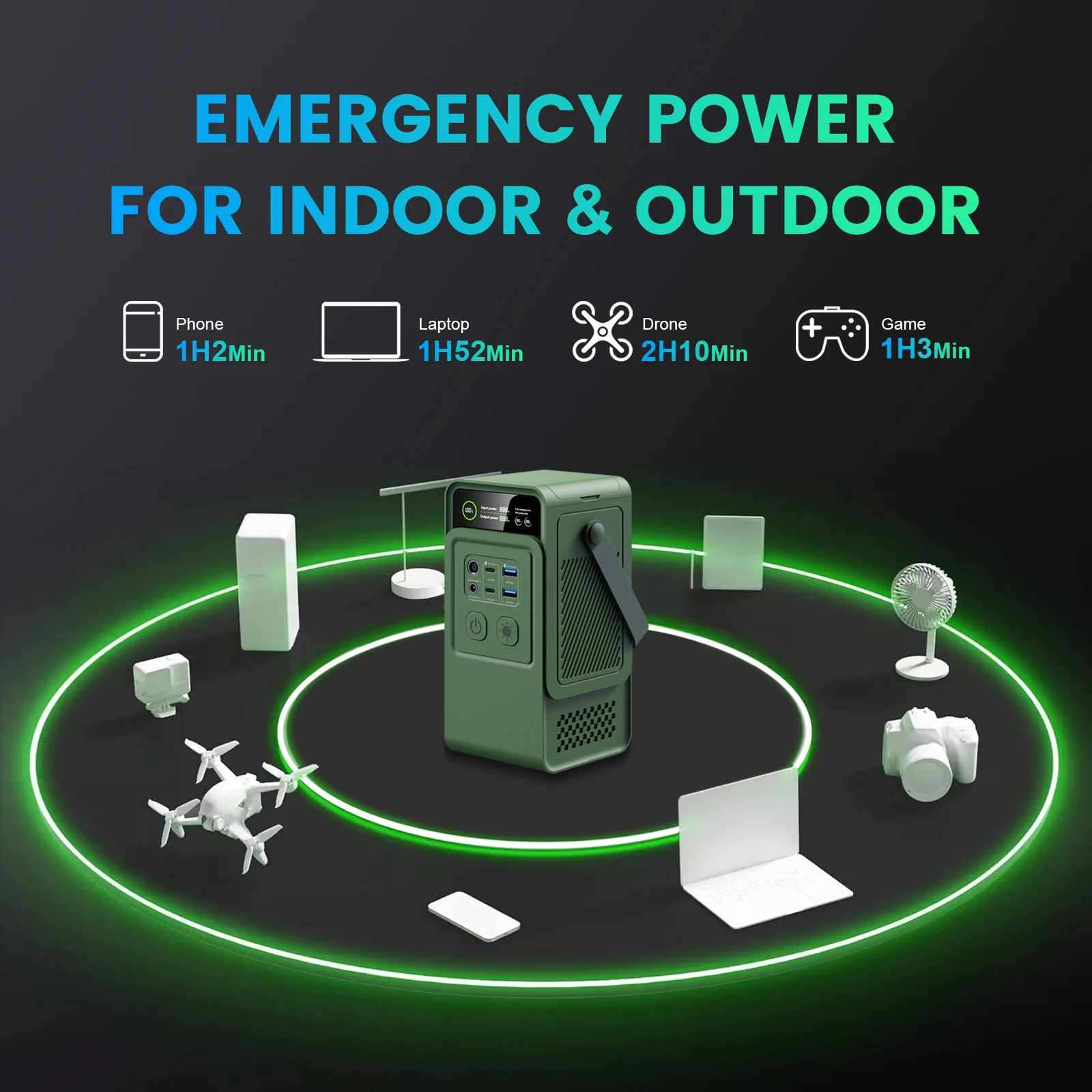 CTOLITY AP200L 200 واط مولد الطاقة الشمسية المحمولة 192Wh محطة الطاقة Lifepo4 بطارية التخييم قوة البنك إمدادات الطوارئ 140 واط PD