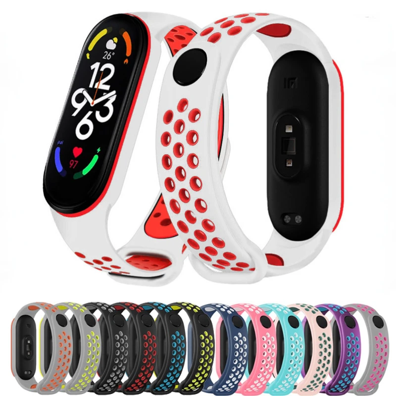 

Silicone Strap for Xiaomi Mi band 7 6 5 4 3 bracelet Sports Breathable Mi band 7 wristband for Mi band 6 strap Mi band 5 4 Belt