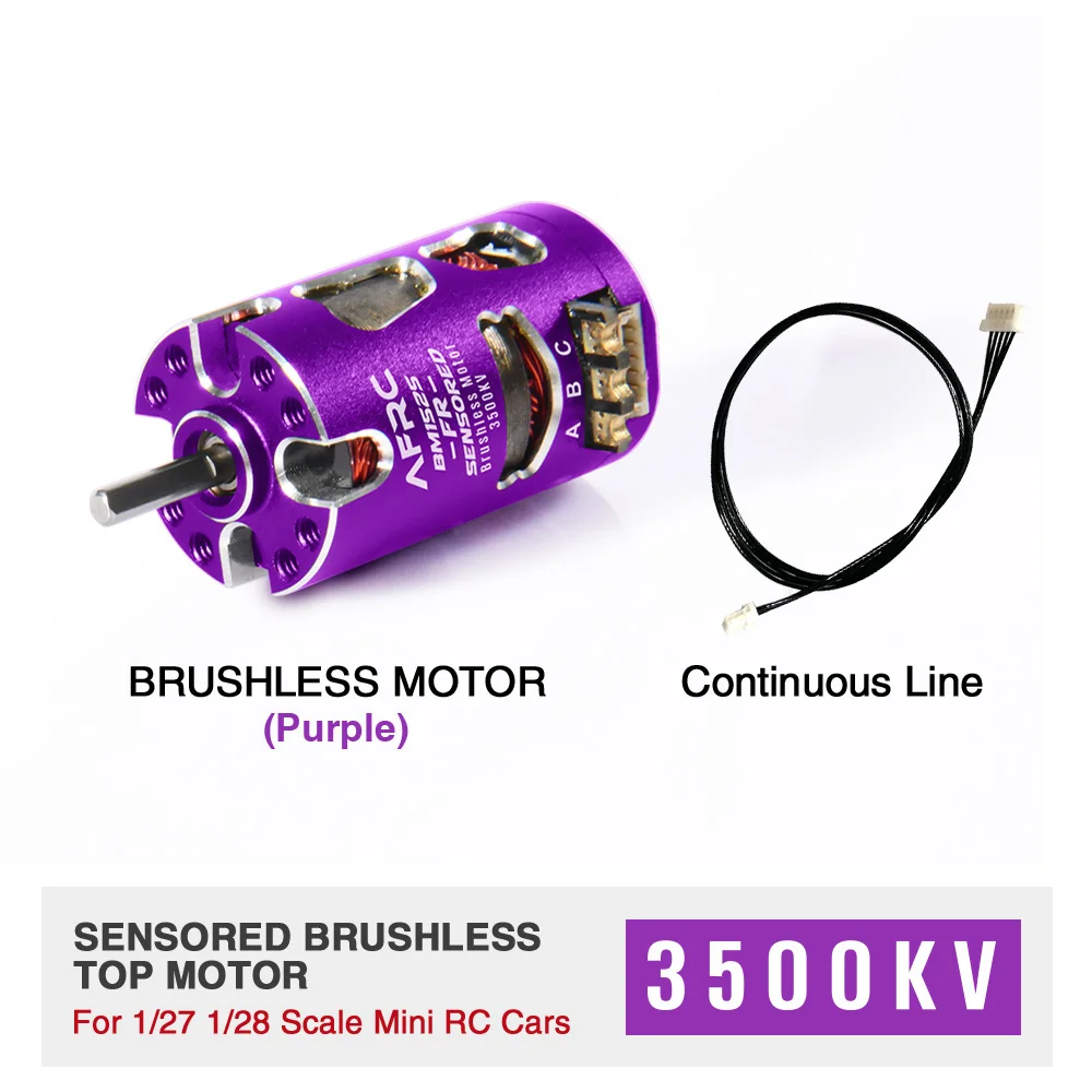 Mini-Rennmotor mit Sensor, bürstenloser AFRC BM1525 für 1/24 1/28 Maßstab, Optionen 2500KV 3500KV 4500KV 5500KV - Schwarz Rot Lila Upgrade – Detail 6