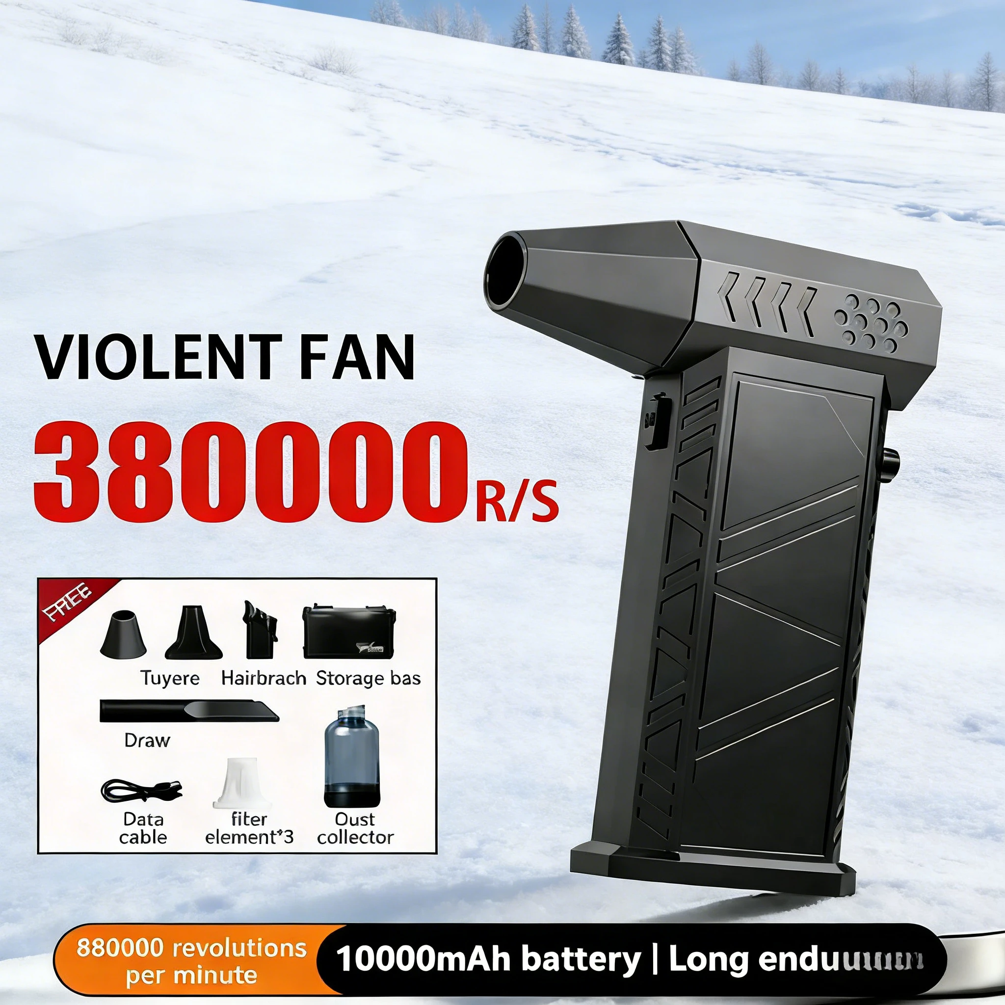 

Бесщеточный пылесос и воздуходувка X9 TurboClean 400000 об/мин - мощный ветер 53 м/с, быстрая зарядка Type-C