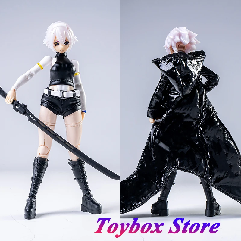 

A010 P001 1/12 Mobile Suit Girl Black Mini Cloak Short Vest Shorts Clothes Accessory For 6" Black Female Warrior Cosplay Toys