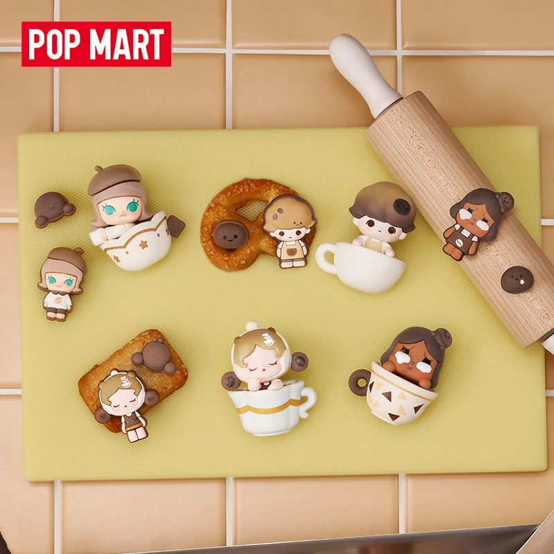 

Genuine Popmart Pop Bean Coffee Factory Series Hole Decorat Button Blind Box Labubu Crybaby Cartoon Mystery Box Decorate Gift