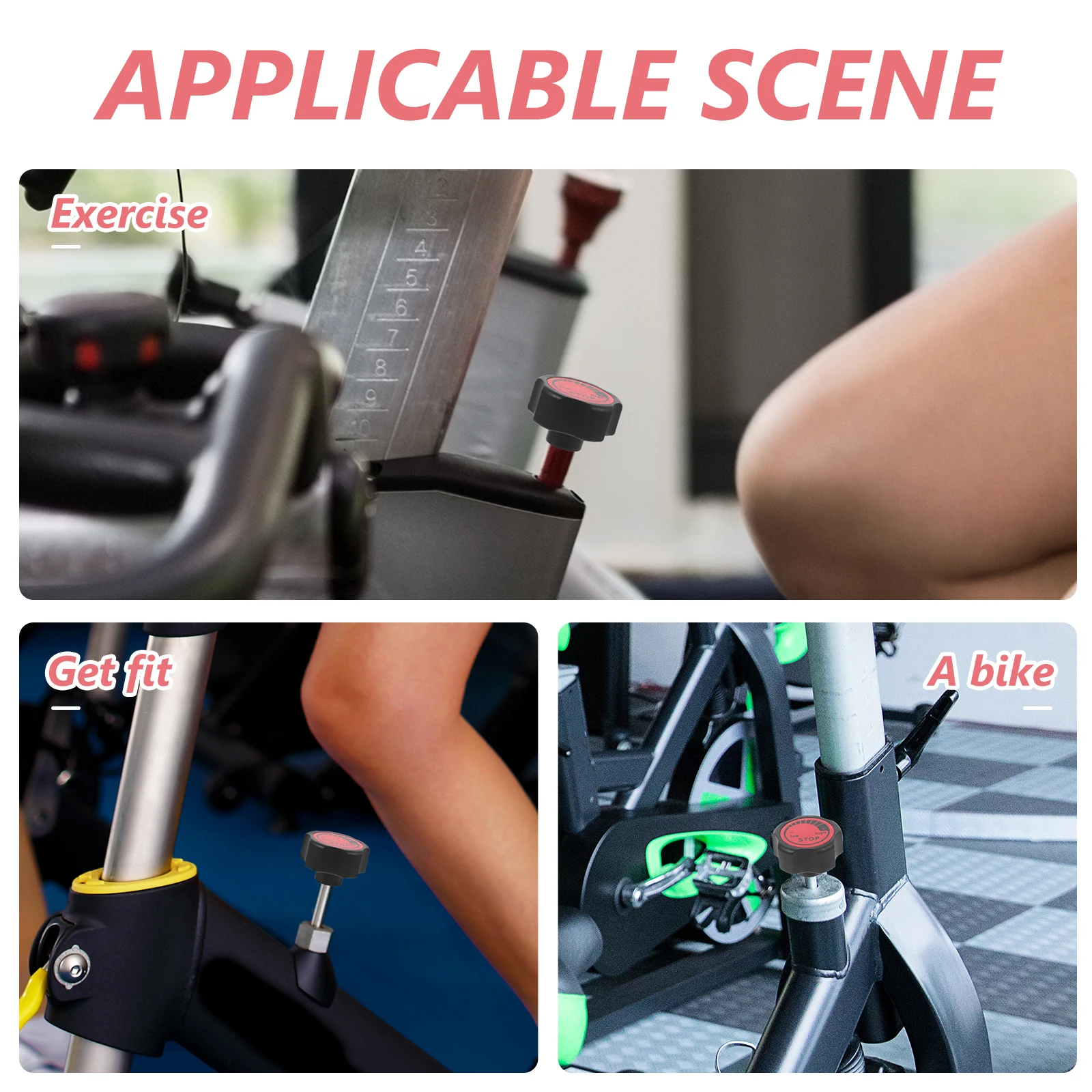 

M8 Replacement Knob Parts For Fitness Equipment Exercise Bikes Accessory Adjustable Speed Pull Pin Ergonomic Design Resistance