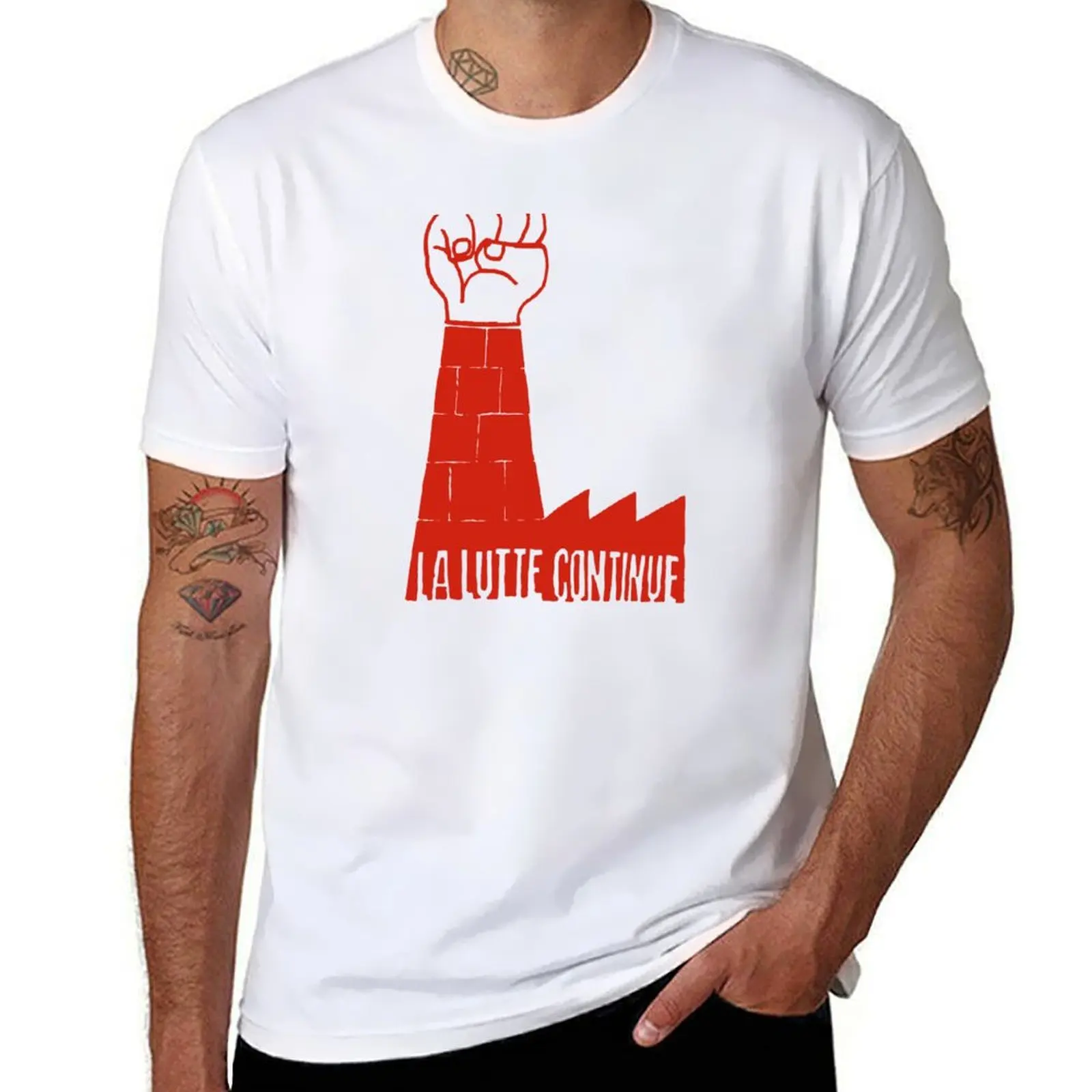

men La Continue graphic (The Continues) T-Shirt t man for t essential man 1968: shirt May Struggle shirts shirts g t Lutte