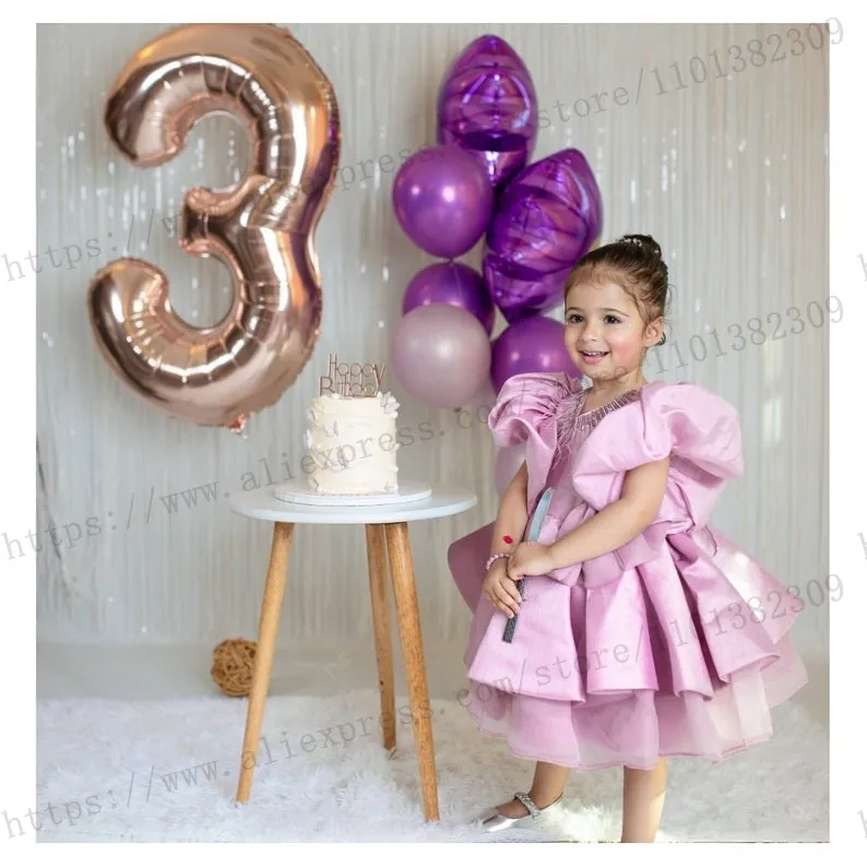 

Elegant Mommy and me Party Dresses Long Sleeve Beaded Mother and Daughter Photoshoot Dress Babyshower Birthday Gowns