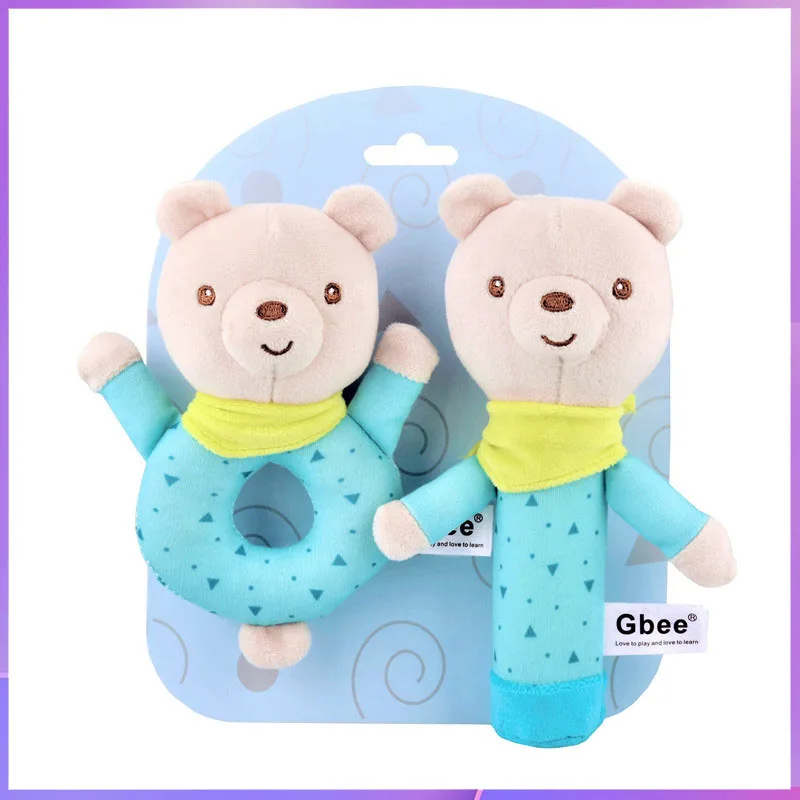 아기 면 장난감, 아기 손으로 돌리는 벨, 진정 장난감, 손 크랭크, 아기 벨, 신생아 장난감