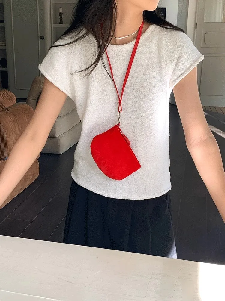 

Сводная замшевая матовая ожерелье, монета, ключ, губная помада, сумка для наушников, подвеска, аккор, сумка на одно плечо