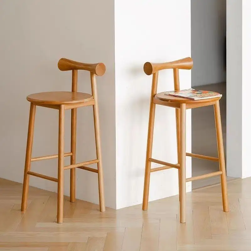 Cherry Bar Chair Modern Home High Stool Butterfly Back Chair Solid Wood High Stool Bar Chair