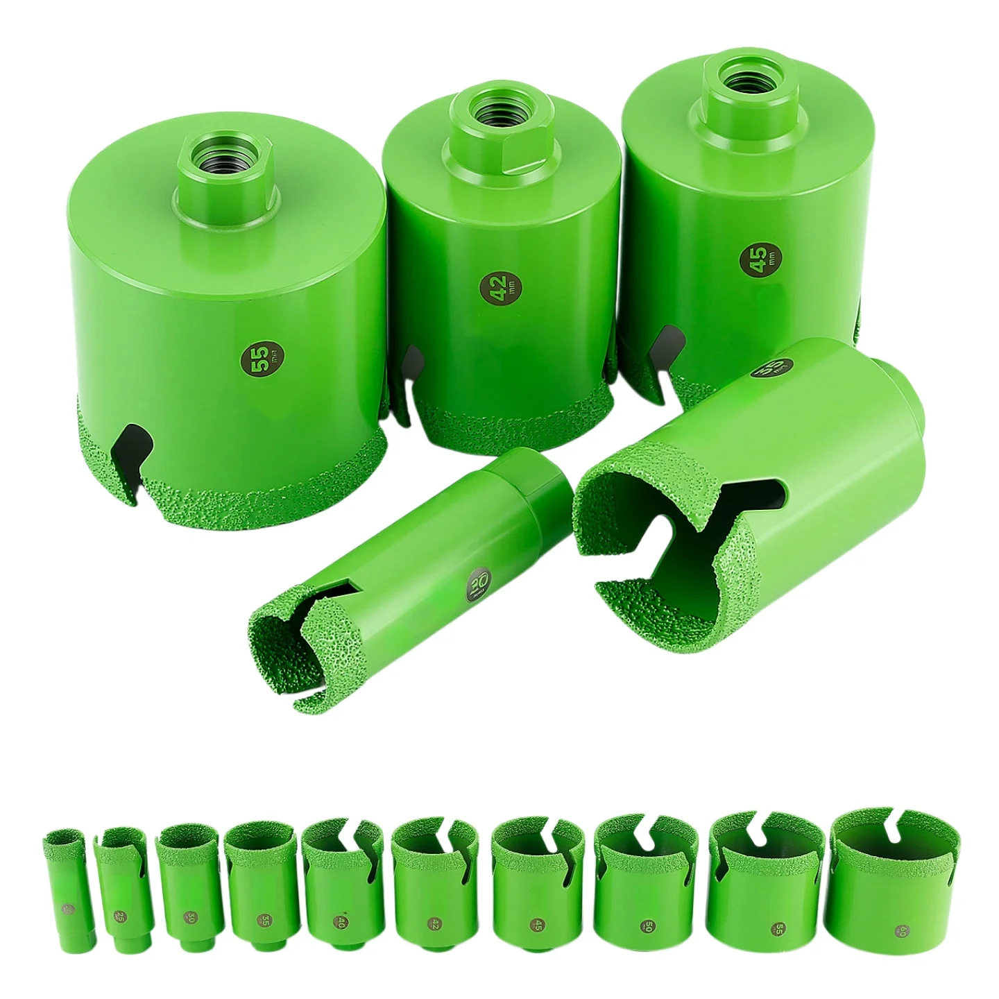 

1pc Vacuum Brazed Diamond Hole Saw M10 Thread Dry Drill Bit 20-60mm for Ceramic Tile Porcelain Marble Granite Core Drill Bits