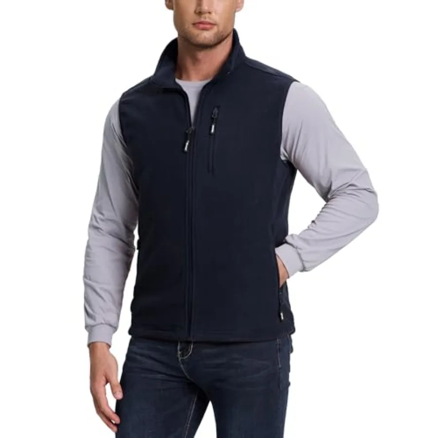 

Мужской легкий флисовый жилет Outdoor Ventures на молнии с 5 карманами, теплая зимняя безрукавка для повседневной носки