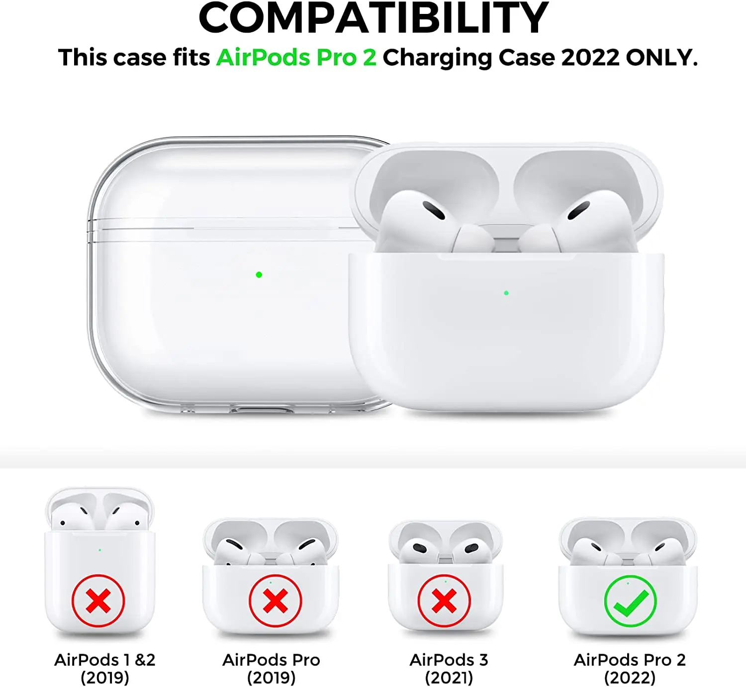 حافظة لجهاز Airpods Pro 2 شفافة متوافقة مع ماج-آمنة للشحن اللاسلكي حافظة حماية لينة من البولي يوريثان لأجهزة Airppods Pro 2 2022