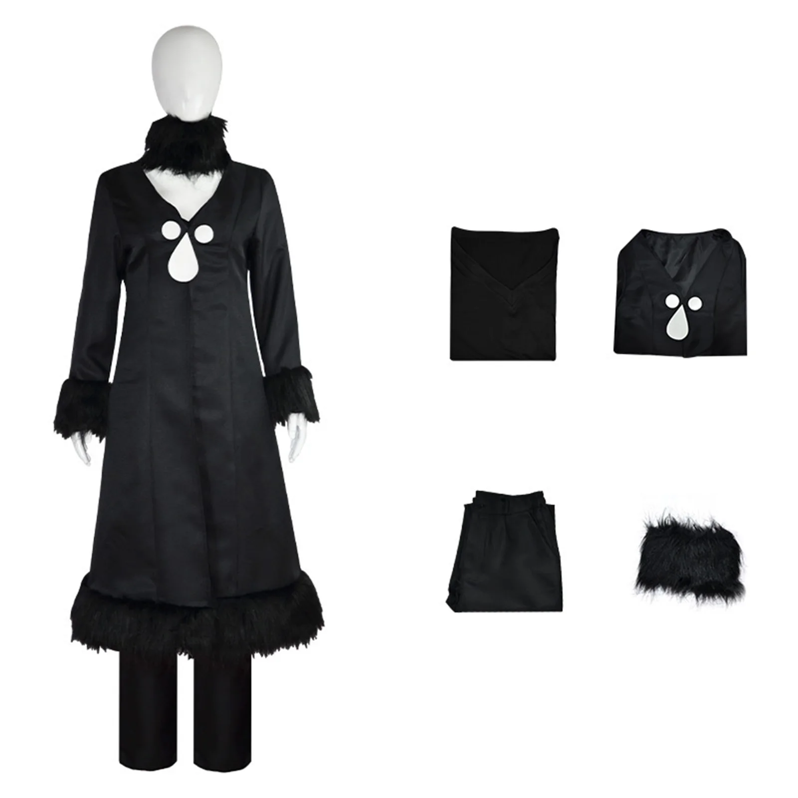 Game Cynthia Cosplay Costume Uniform Black Coat Tops and Pants Suit Elegance for Woman Girl Halloween Party Suit