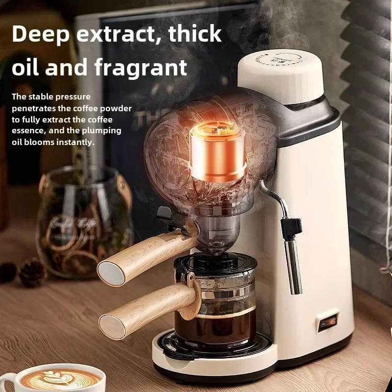 Home Small Semi-automatic Office All-in-one Machine American Hand Grinding Brew Coffee Pot Coffee Machine Coffee Maker