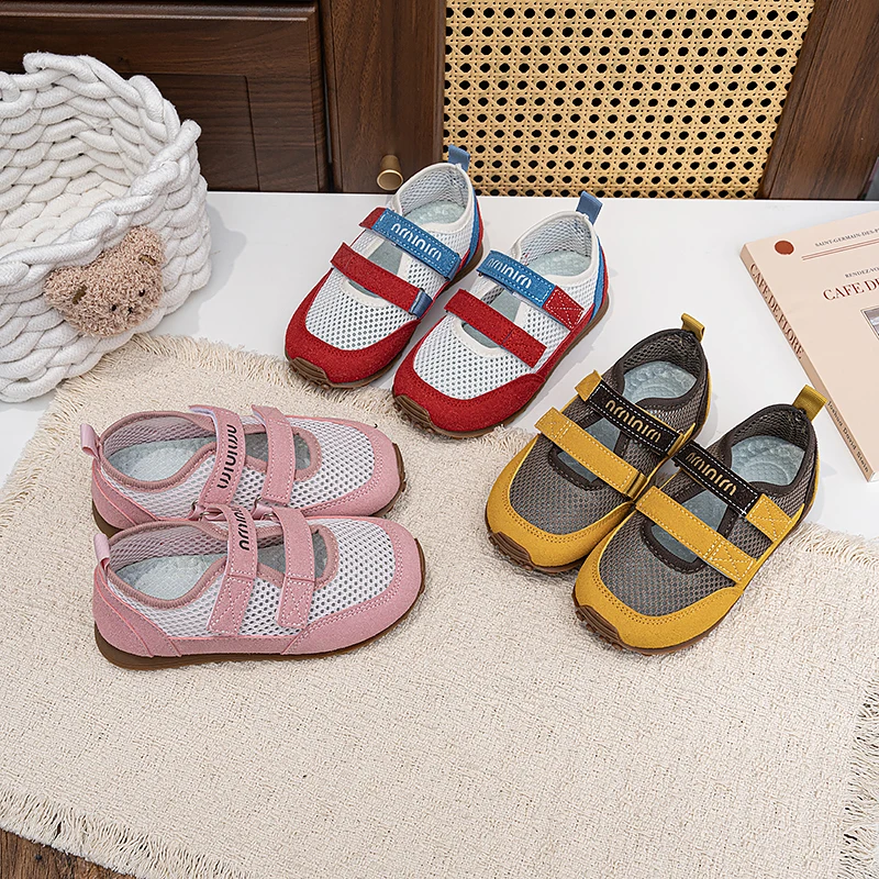 2026 Summer Toddler Girls Breathable Mesh Sandals Shoes Double Non-Slip Fashion Soft Sole For Daily School Outdoor Play Wear