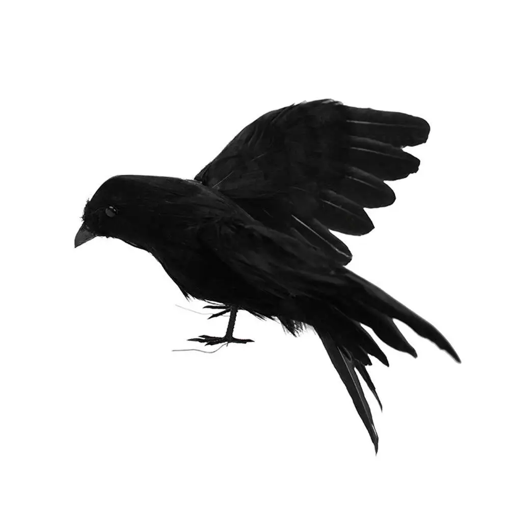 

Halloween Decoration Realistic Crows Halloween Handmade Crow Prop Feathered Black Crows Props Raven Scene Birds Decoration