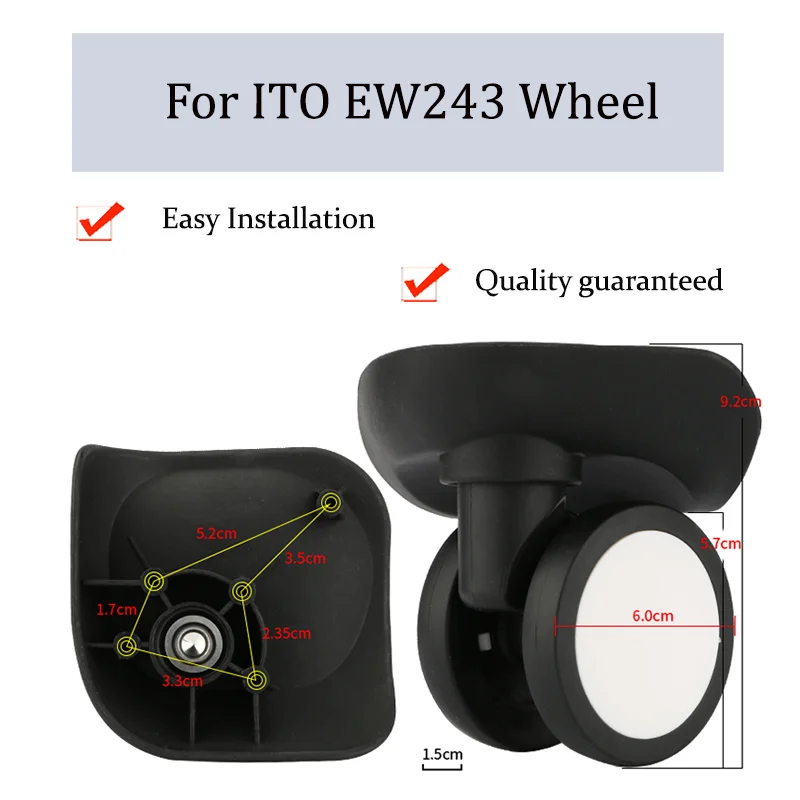 

Suitable For ITO EW243 Universal Wheel Trolley Case Wheel Replacement Luggage Pulley Sliding Casters wear-resistant Repair