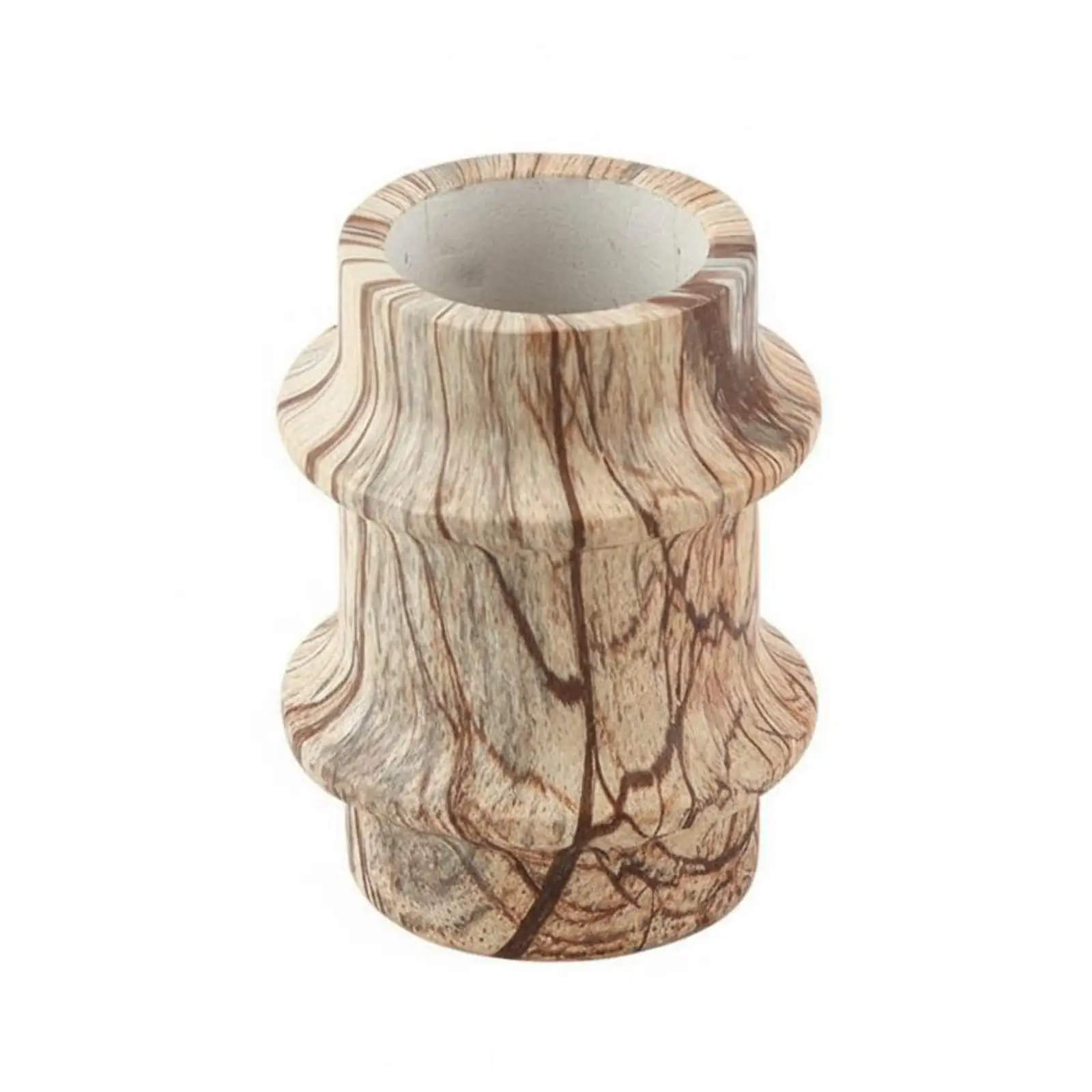 Decorative Vase Bamboo Inspired Refined Faux Marble for Living Room