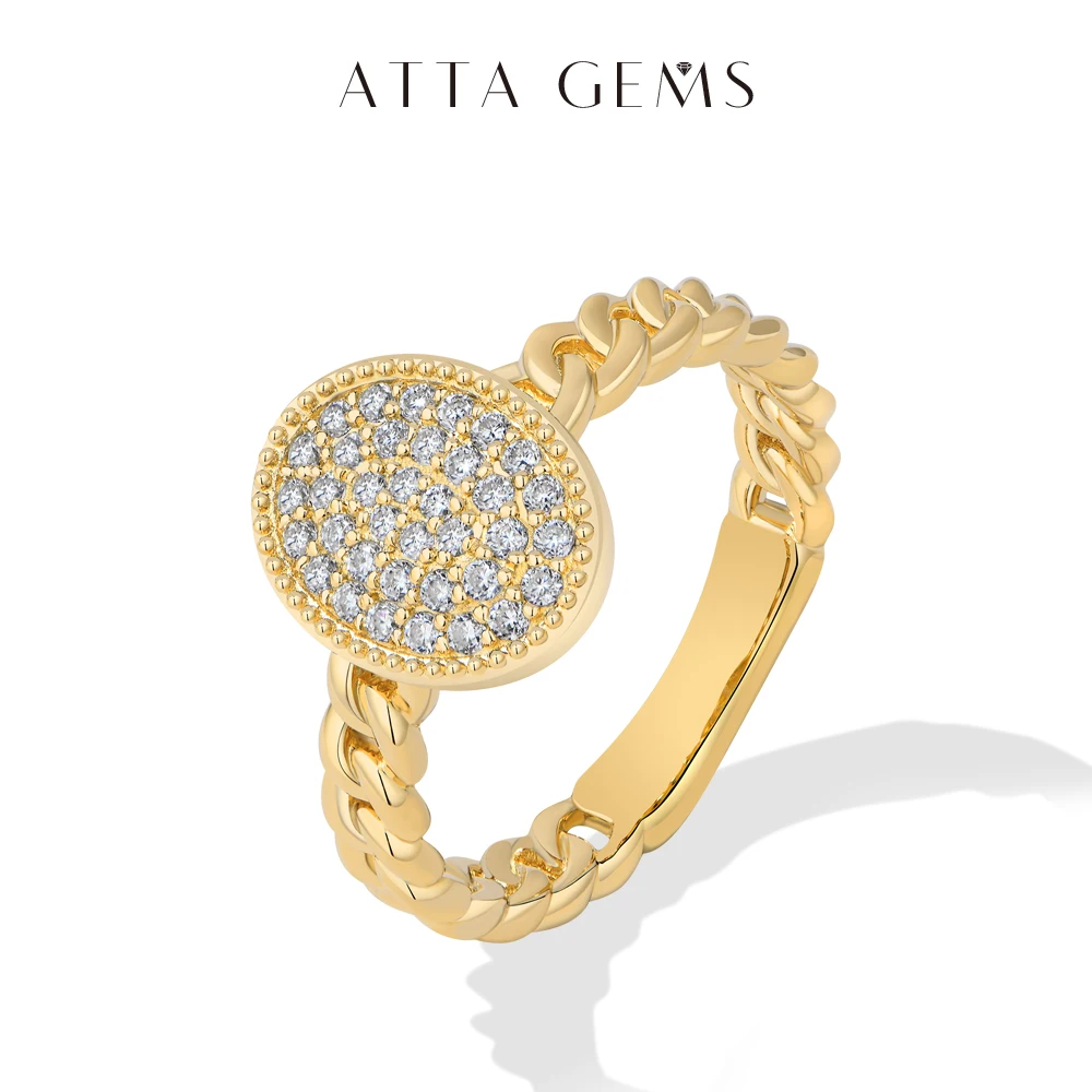 Personalized Moissanite Cuban Link Ring for Couples