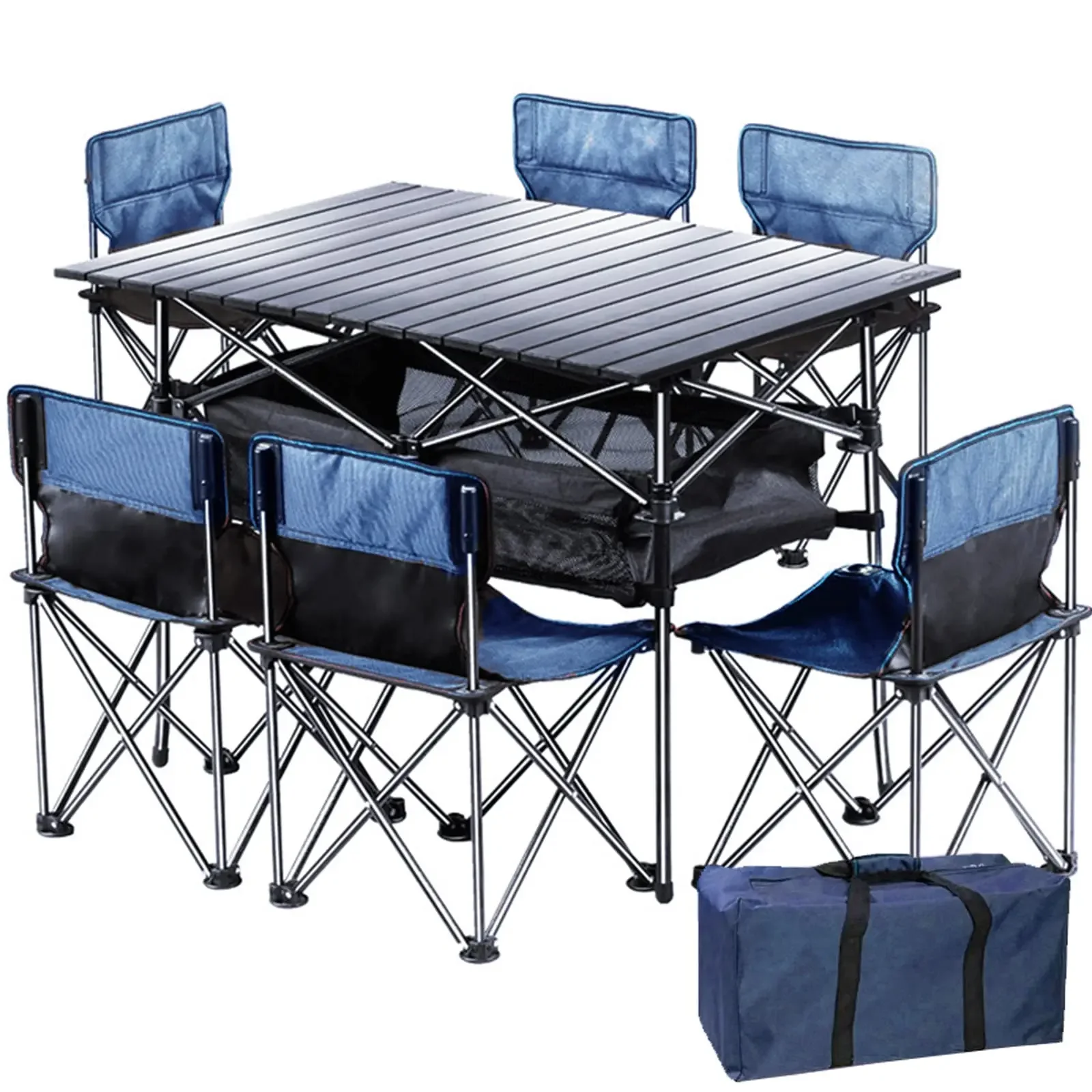 Aluminum Alloy Mountain Outdoor Folding Foldable Table Portable Camping Picnic Dining Table and Chair Set For Events