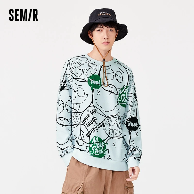 

Semir Sweatshirt Men Fashion Cool Hip-Hop Fun Graffiti 2021 Winter New Loose Boys Knitted Top Hoodies